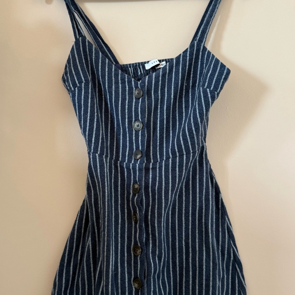 Striped Blue Button-Down Dress